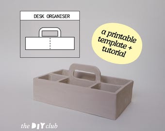 Pottery Desk Organizer Template: DIY Slab Ceramics with Photo Tutorial (PDF Pattern)