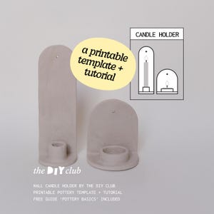 POTTERY TEMPLATE Wall Candle Holder Printable - Handmade Ceramic Wall Decoration - DIY Pottery Pattern for Clay Slab Hand Building Template