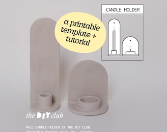 Pottery Wall Candle Holder Template: DIY Ceramic Slab Pattern (Printable PDF Download)
