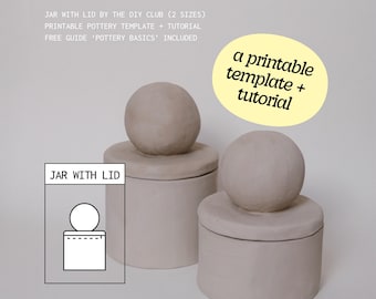 Apothekerglas Vorlage: DIY Lufttrocknendes Tonglas mit Deckel (PDF-Muster)