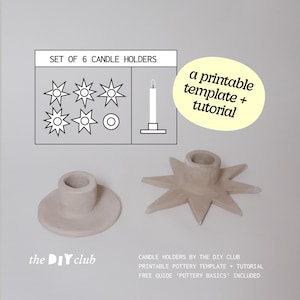 Star Candle Holder Pottery Template: DIY Christmas Decor (PDF Download) beginner-friendly