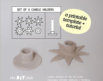 Star Candle Holder Pottery Template: DIY Christmas Decor (PDF Download) beginner-friendly