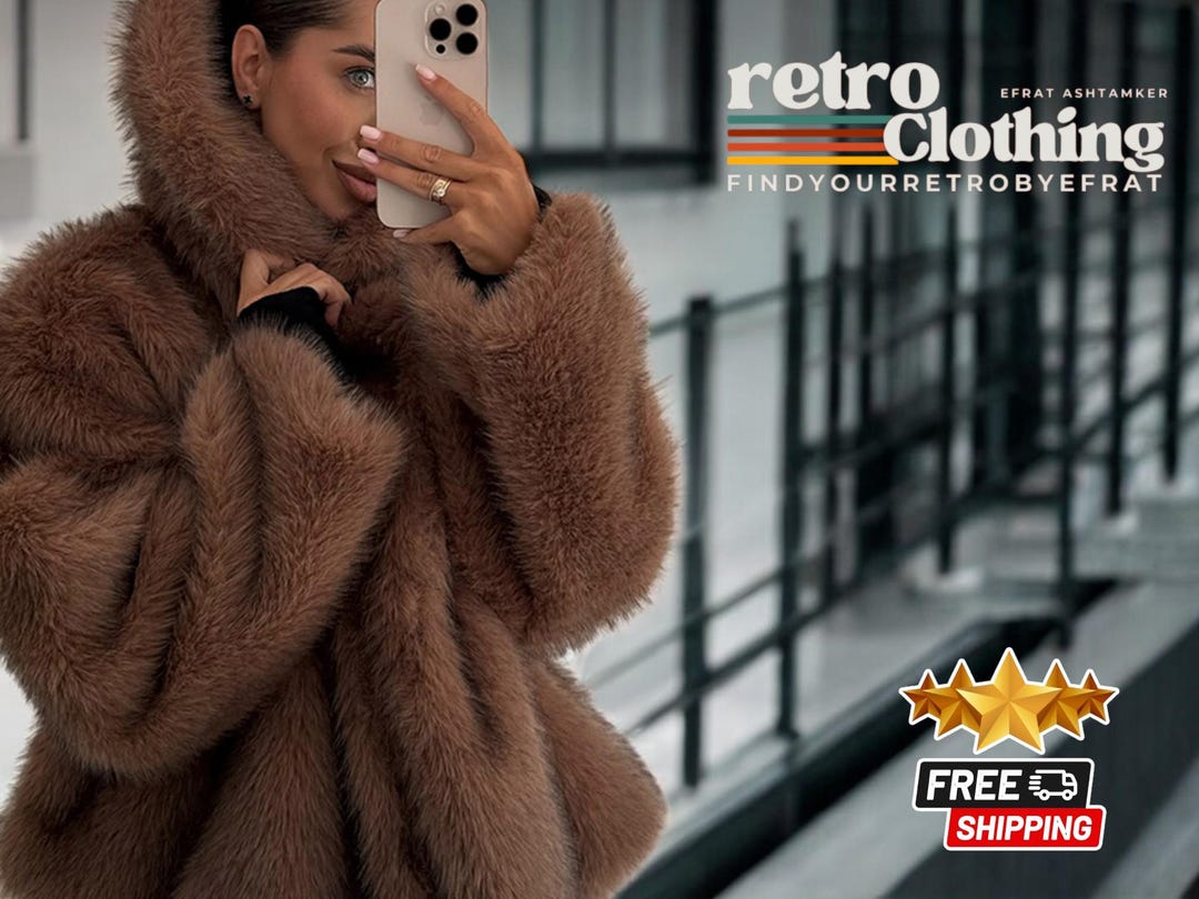 Beige Faux Fur Oversized Long Sleeve Cropped Jacket main image 1