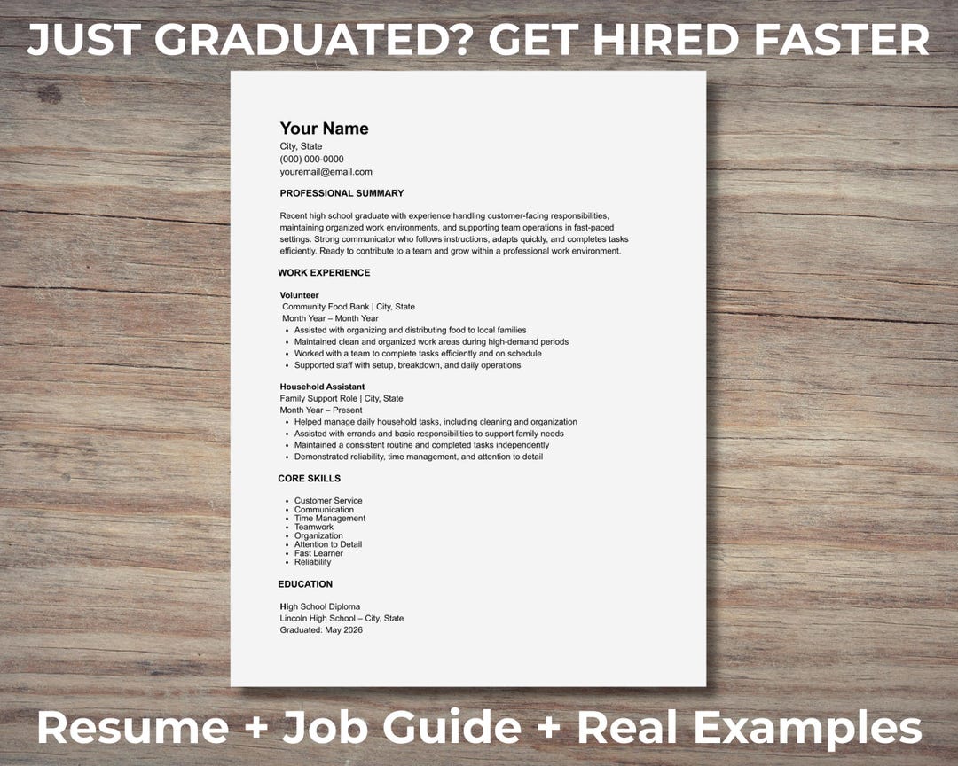 Entry Level Resume Template | Get Hired Fast After Graduation | First ...