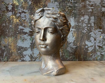 Helen Bust Vase: Antique Greek Style Sculpture Planter, Neoclassical Decor