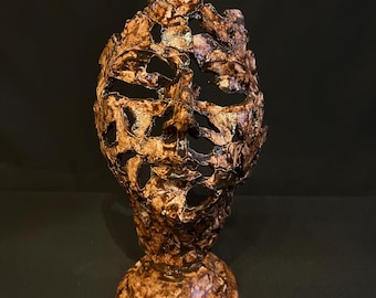 Busto decorativo de mujer gótica: escultura gótica pintada a mano para el hogar
