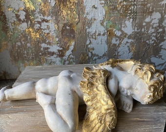 Escultura de ángel durmiente, elegante figura de querubín, estatua de ángel vintage, decoración espiritual para el hogar, adorno pacífico