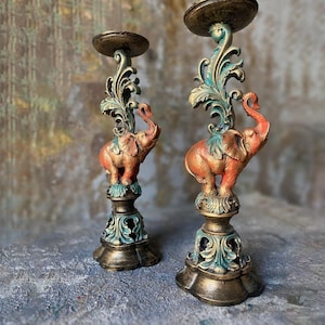 Ornate Baroque Double Candlestick Set: Elegant Vintage Gold Holders for Classic Home Decor