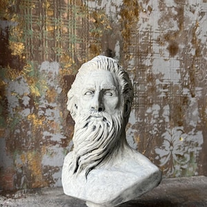 Busto decorativo de Poseidón, estatua del dios griego del mar, decoración mitológica antigua, elegante detalle para el hogar, idea de regalo