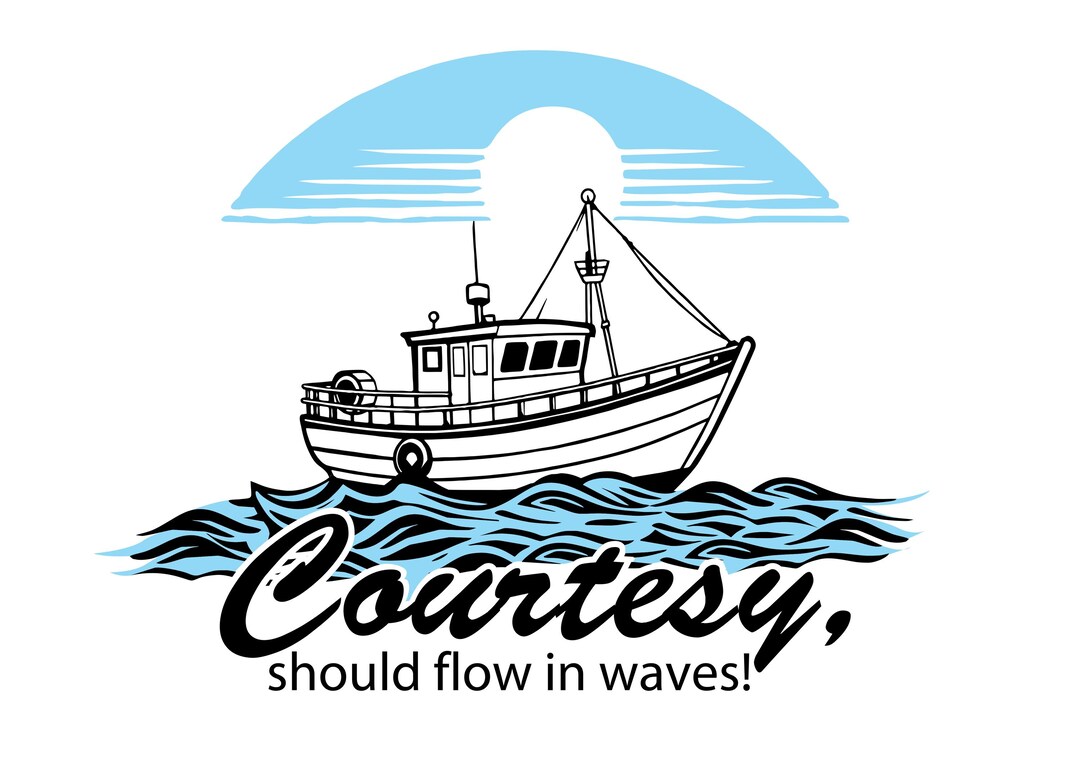 Stickers, Courtesy, Waves, Boat, Ocean, Sea, Beach, Decency, Propriety ...