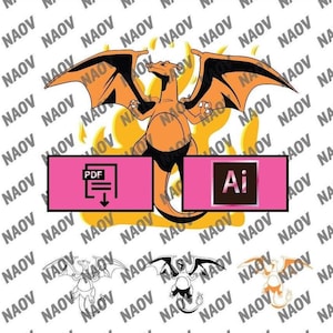 Digital Charizard-Pokemon Vector design