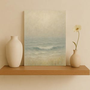 Coastal Mist Horizon, Beach House Decor, Ocean Wall Art, Bedroom Wall Decor, Large Wall Art