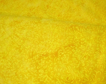 Island Batik Bright Yellow Swirls Tonal Fabric By The Yard Coastal Hand-Dyed Cotton Beach Quilting Sewing Project Material