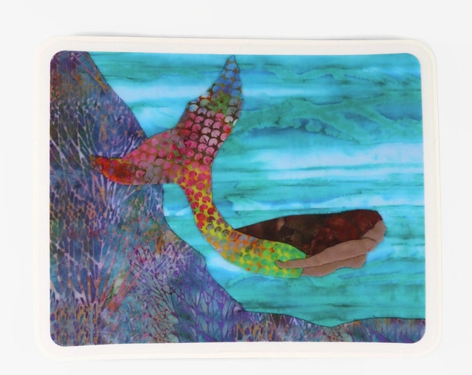Beautiful Mermaid Sticker Hydro Flask or Car Decal~ Mermaid Swimming Beach Ocean Laptop Notebook Sport Water Bottle Cup Mug