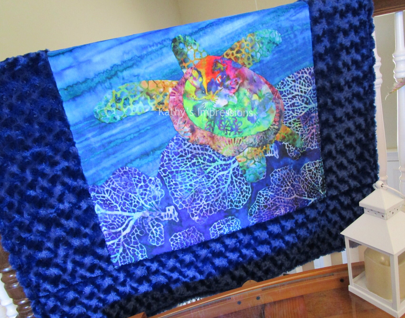 SEA TURTLE MINKY Baby Blanket Adult Lap or Fabric Kit ...