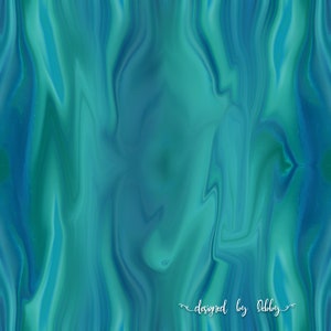 Aqua Ocean Water Stained Glass Green Blue Jewel Tone Fabric Quilt Panel Fat Quarter