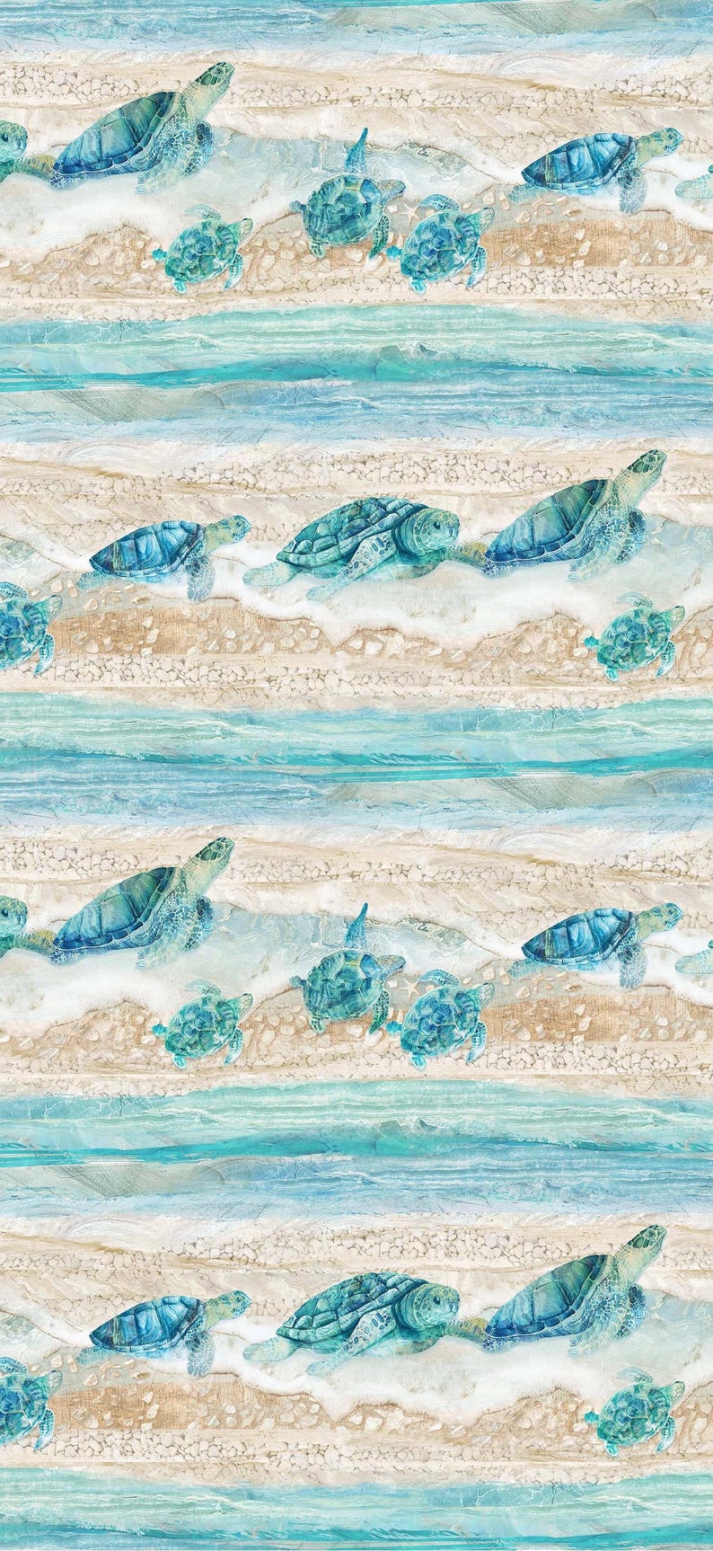 Beach Tiles Fabric & Pattern Kit~ Modern Baby Quilt, Wall Hanging or ...