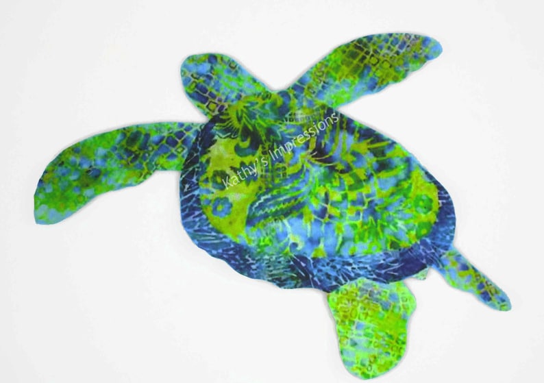 Tropical Sea Turtle Iron On Fabric Applique with Fusing Hawaiian Honu image 8