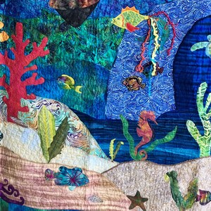 Tropical Sea Turtle Iron On Fabric Applique with Fusing Hawaiian Honu image 3