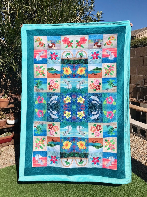 I SPY Tropical Beach Baby Girls Wholecloth Fabric Cheater