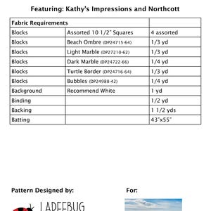 Beach Tiles Fabric & Pattern Kit~ Modern Baby Quilt, Wall Hanging or Tropical Throw~ 37x49" Bild 2