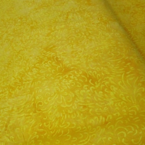 Island Batik Bright Yellow Swirls Fabric BTY ~ Yellow Batik Tonal Swirls Fabric By The Yard~ IB97-B1