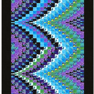 Beach Ocean Waves Bargello Peaks Utopia digitale Quilt Anleitung