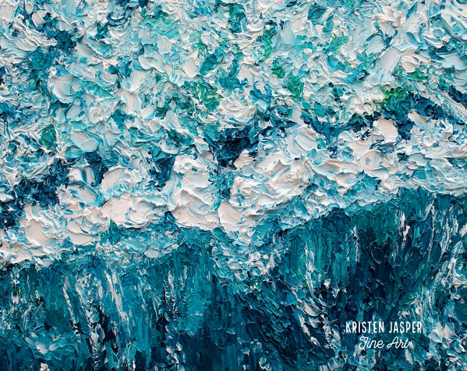 Ocean Water Seashore Fabric Quilt Panel Seafoam Rushing Waters Beach~ Number 3 in PAINTED WAVES Collection