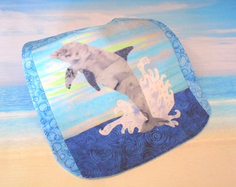 Girls Boys Dolphin Baby Bib: Tropical Beach Ocean Shower Gift or Toddler Birthday