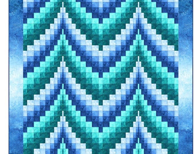 Water Ripples Ocean Lake River Pool Bargello Waves Beach Digital Quilt Pattern .PDF Download Strip Pieced Technique~ 68" x 90" Twin Bed Size