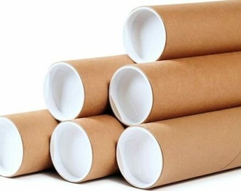 Aviditi Kraft Mailing Tubes with End Caps For Shipping or Document Storage~ 2" x 18" or 3" x 18"