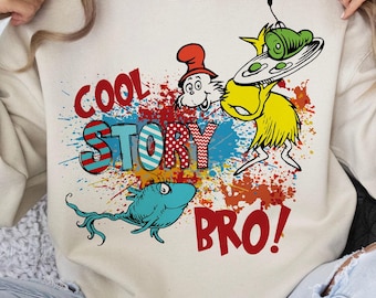 Cool Story Bro Png, The America Cat Png, Read across America Png, School Teacher Png,Reading Day png, Cartoon Reading Day PNG, Digital File