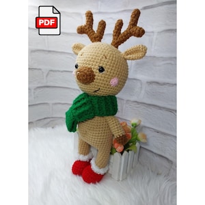 Crochet Reindeer Pattern, Animal Crochet pattern, Crochet Christmas Reindeer, Amigurumi Deer, Santa Reindeer, Amigurumi Reindeer, Easy Pdf