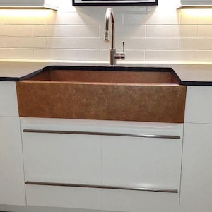 Handmade Copper Farmhouse Kitchen Sink: Rustic Patina, Undermount Retro Style
