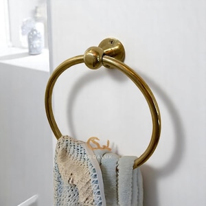 Portasciugamani in ottone massiccio – Portasciugamani da bagno vintage a parete con finitura oro