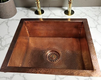 Lave-mains Marocain à Encastrer En Cuivre Rouge - 30cm - Vasque Orientale Salle De Bain