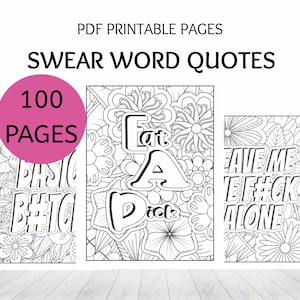 SWEAR WORD COLORING Book | Funny Coloring Page | Coloring Page Bundle | Funny Adult Coloring | Funny Stress-Relief Floral Coloring Book