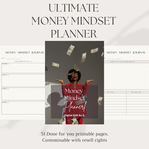 MONEY MINDSET planner - Master Resell Rights - Money Manifesting  - Money Journal - Canva Template PLR - Private Label Rights.
