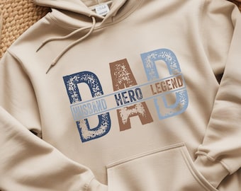 Sudadera con capucha para el Día del Padre, Sudadera con capucha "Héroe y Leyenda del Esposo", Regalo para papá, Sudadera divertida para papá, Regalo para esposo, Sudadera con capucha para papá, Sudadera con capucha gráfica para hombre