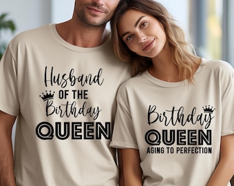 Camisetas de algodón a juego para la reina y el marido, regalo para parejas.