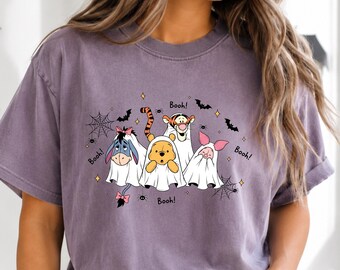 Camiseta de Halloween de Pooh Camiseta Disney Comfort Colors Regalo de Halloween Fiesta de Halloween Temporada espeluznante Viaje a Disney Winnie the Pooh Bear Ambiente otoñal