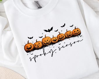 Spooky Season Sweatshirt: Pumpkin Jack O' Lantern Crewneck