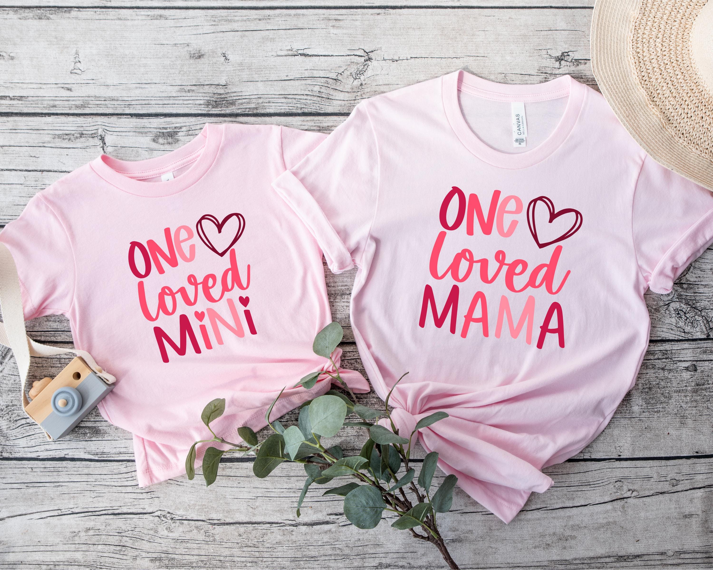 One Loved Mama T-Shirt, Cute Valentine's Day Shirt for Moms, Heart Graphic Tee, Gift for Mom, Mother's Day or Valentine Outfit