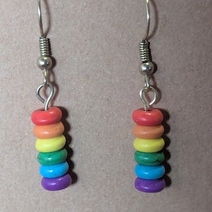 Cute Gay Pride Rainbow Flag Inspired Earrings