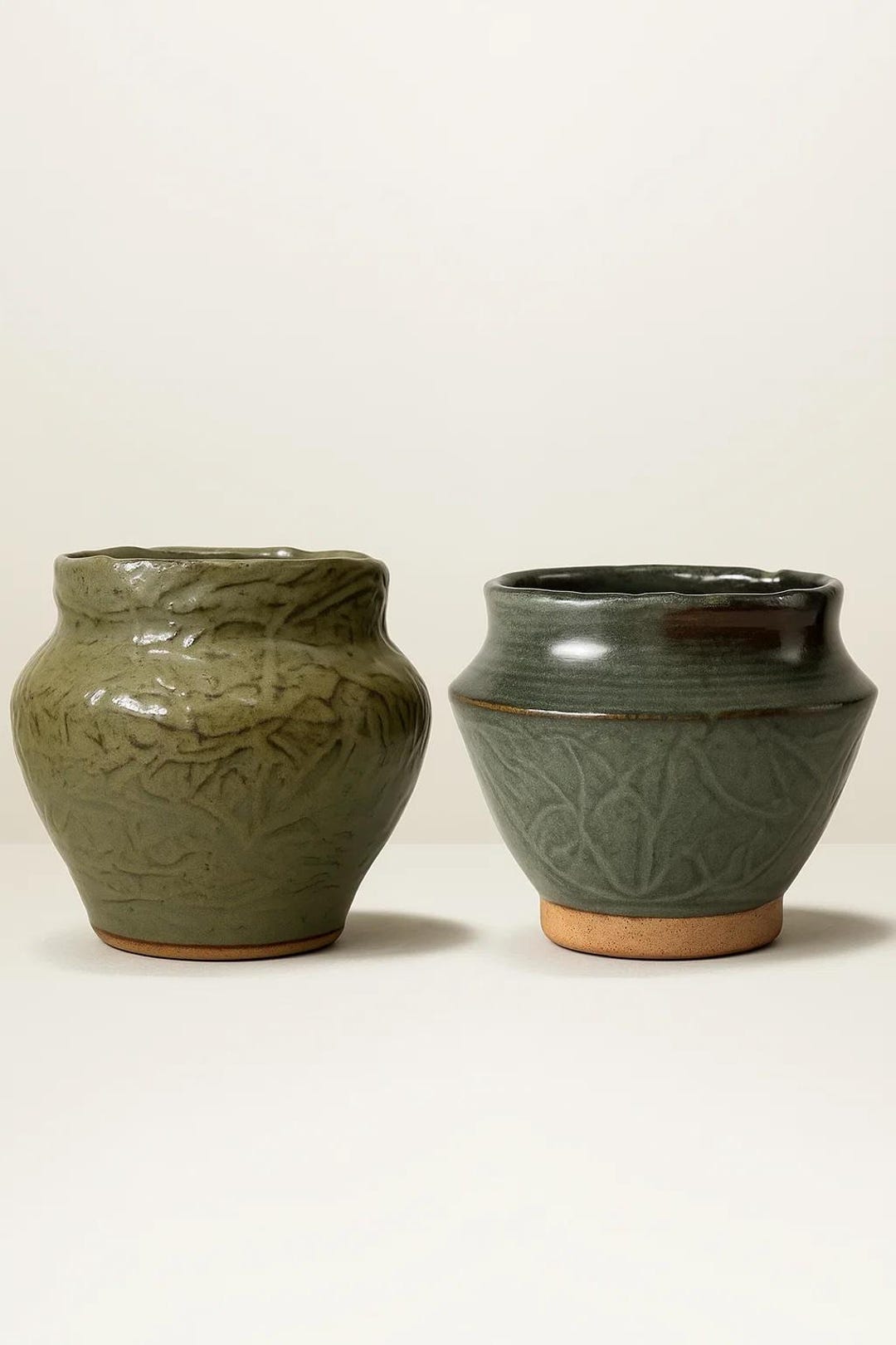 Flower Pot 2 Pack Ceramic Succulent Pot Handmade Wheel Thrown Planter ...