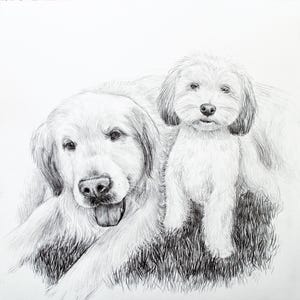 Pencil dog portrait from photo Pencil pet keepsake portrait Graphic dog portrait Commission pet portrait Custom dog drawing  Dog lover gift