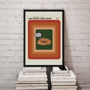 Impresión Everything Bagel: arte culinario inspirado en la Bauhaus de un artista de Montreal / Decoración de cocina extravagante y arte mural único