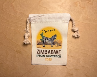 2025 JW Special Convention Gift Bags – Pure Worship Souvenir Pouches – JW Delegate Gifts – Animal Design Favor Bags – Zimbabwe Gift Pouch