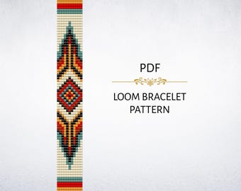 Westers weefgetouw armbandpatroon / 11 kraal breed geometrisch stamontwerp / Miyuki Delica pdf