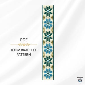 Loom Bead Bracelet Pattern / Digital Loom Bracelet Tutorial / Floral Loom Bracelet Pattern PDF / Bead Loom Design for Miyuki Delica 11/0